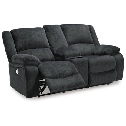 Draycoll DBL REC Power Loveseat w/Console - Slate