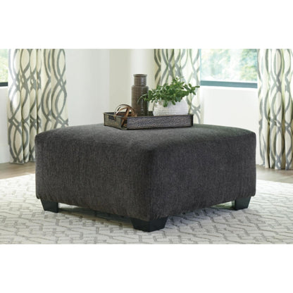 Ballinasloe Oversized Accent Ottoman - Smoke / Platinum