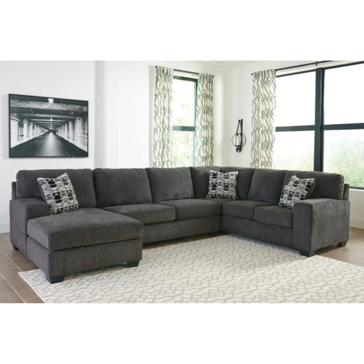 Ballinasloe Smoke 3-Piece Sectional By Ashley