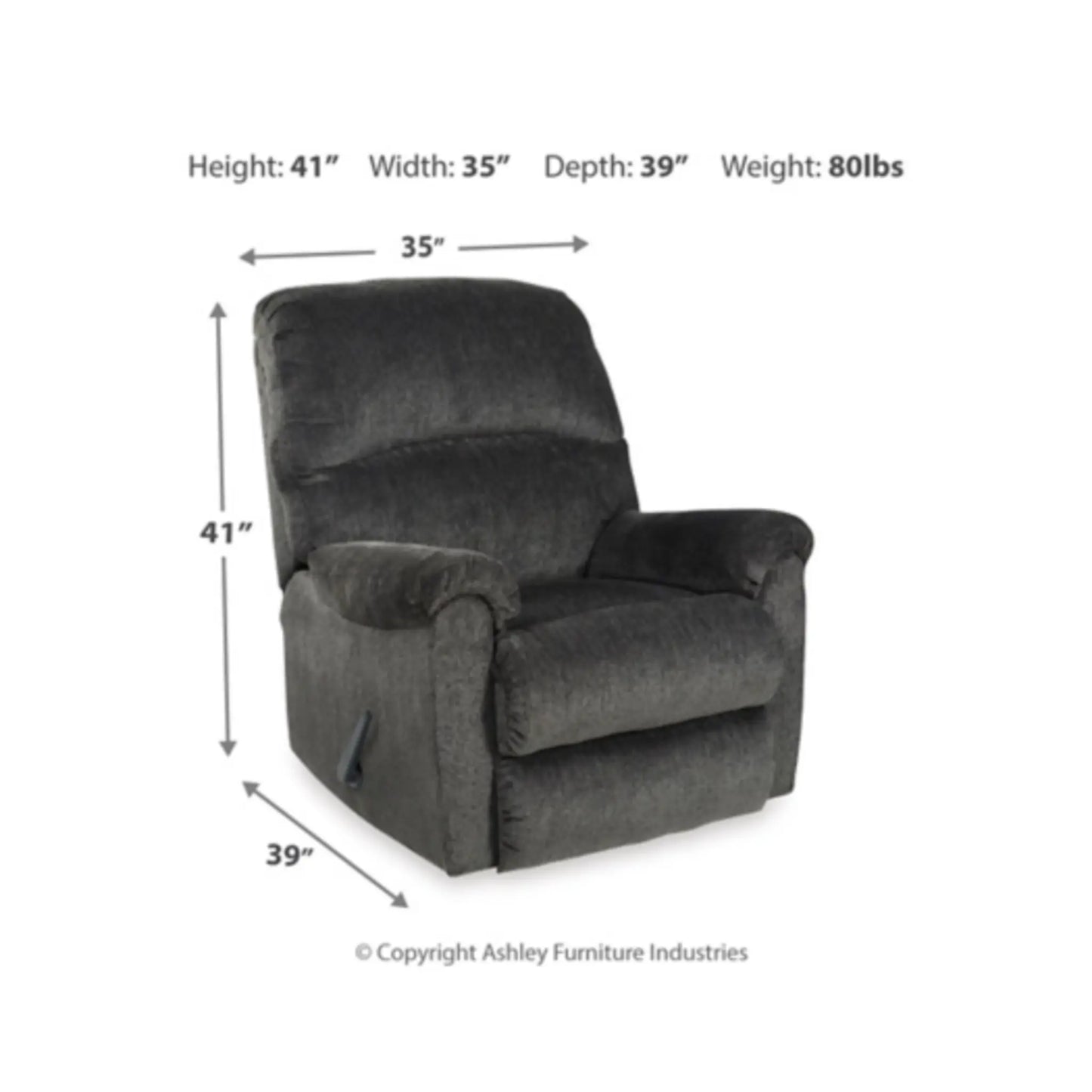 Ballinasloe Rocker Recliner - Smoke