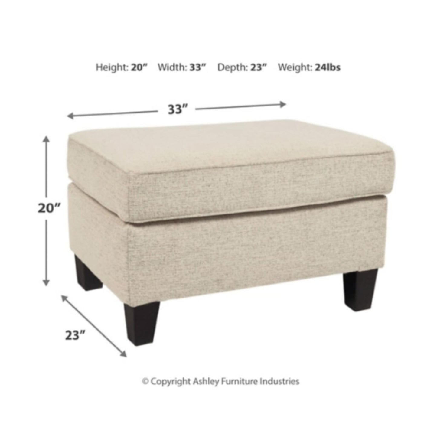 Abinger Ottoman - Natural / Smoke