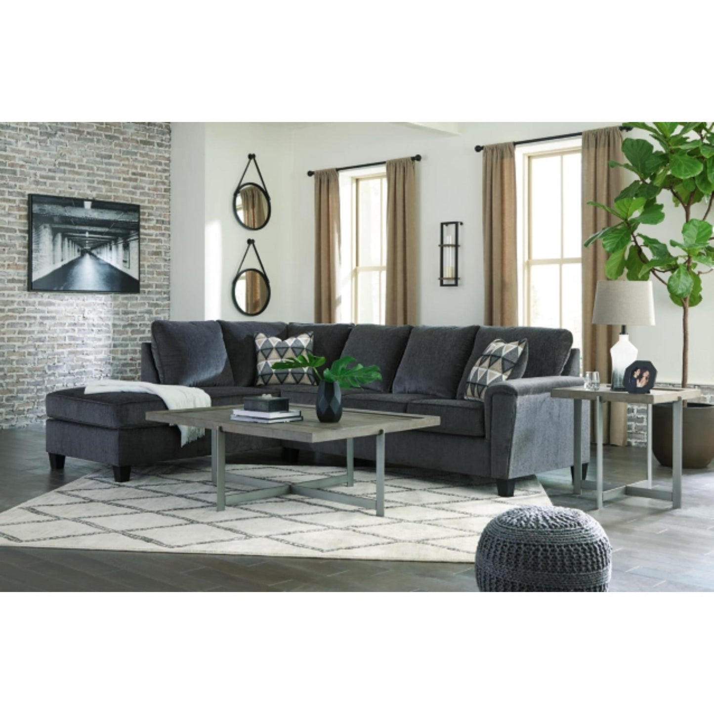 Abinger Smoke 2-Piece Sectional with Chaise