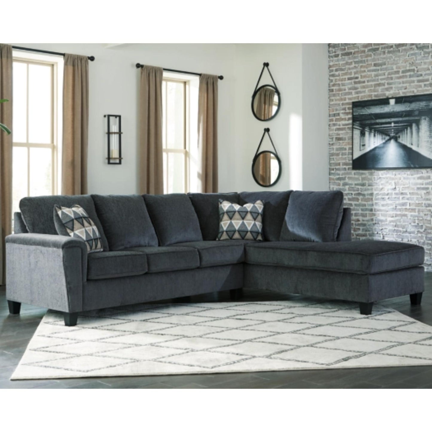 Abinger 2-Piece Sleeper Sectional with Chaise - Smoke