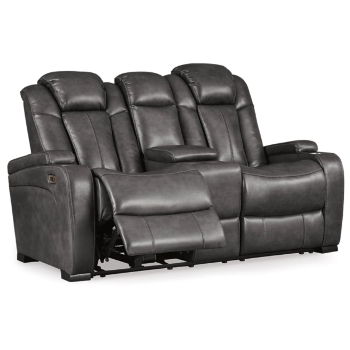 Turbulance Power REC Loveseat/CON/ADJ HDRST - Quarry