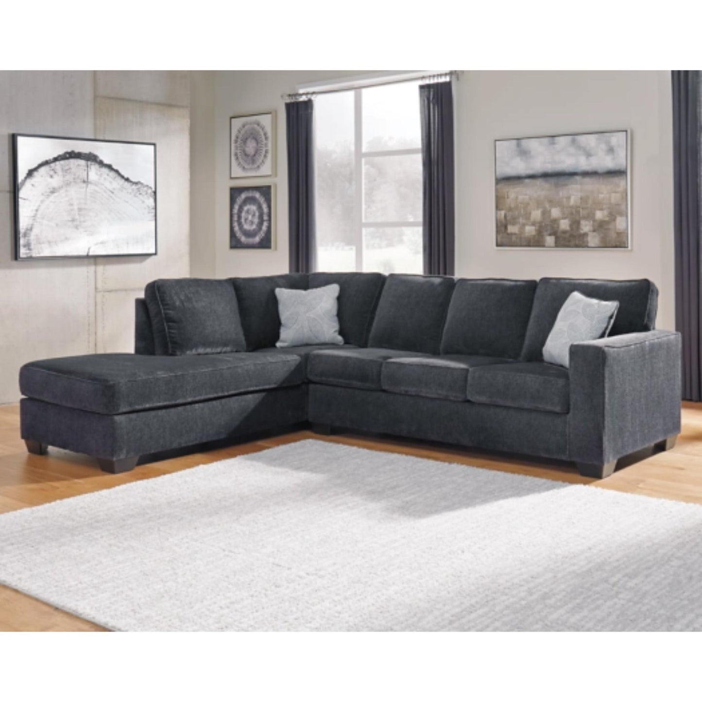 Altari 2-Piece Sleeper Sectional with Chaise - Slate / Alloy