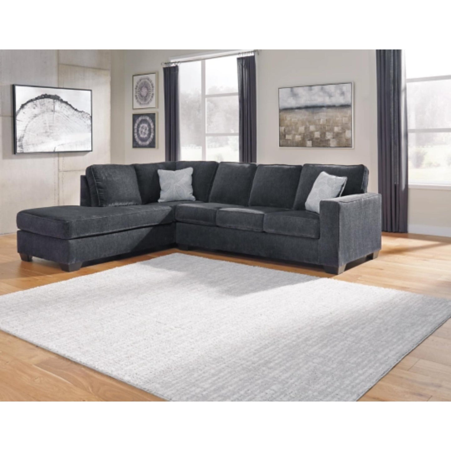 Altari 2-Piece Sleeper Sectional with Chaise - Slate / Alloy