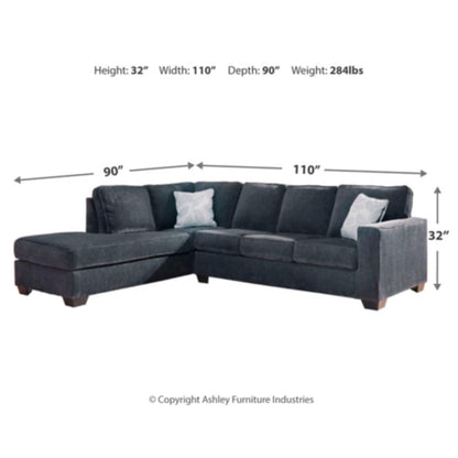 Altari 2-Piece Sleeper Sectional with Chaise - Slate / Alloy