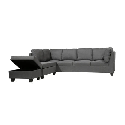 Julia Grey Fabric Reversible  Sectional