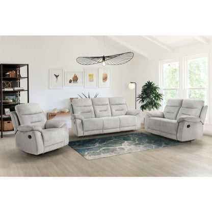 Perris Manual Reclining Sofa M9146 - Beige / Pewter