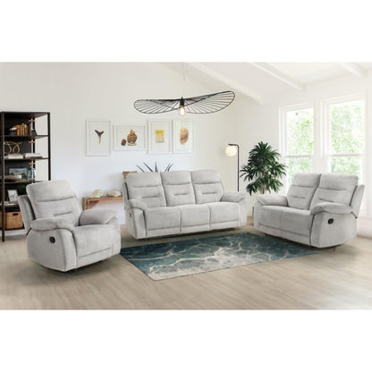 Perris Manual Recliner M9146 - Beige / Pewter