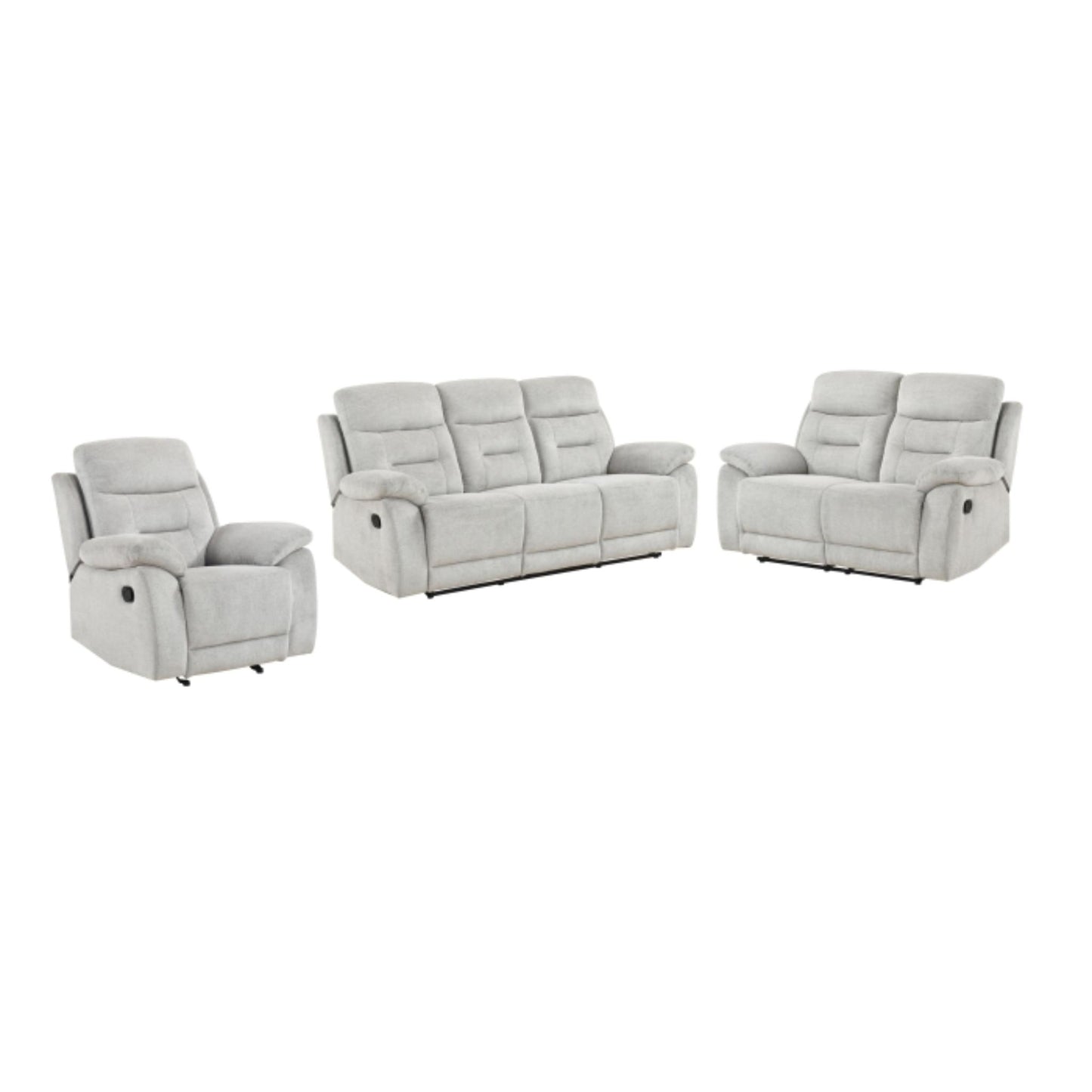 Perris Manual Reclining Sofa M9146 - Beige / Pewter