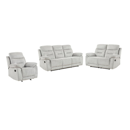 Perris Manual Reclining Sofa M9146 - Beige / Pewter