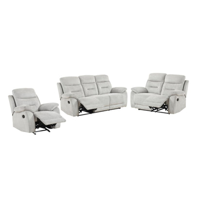 Perris Manual Reclining Sofa M9146 - Beige / Pewter