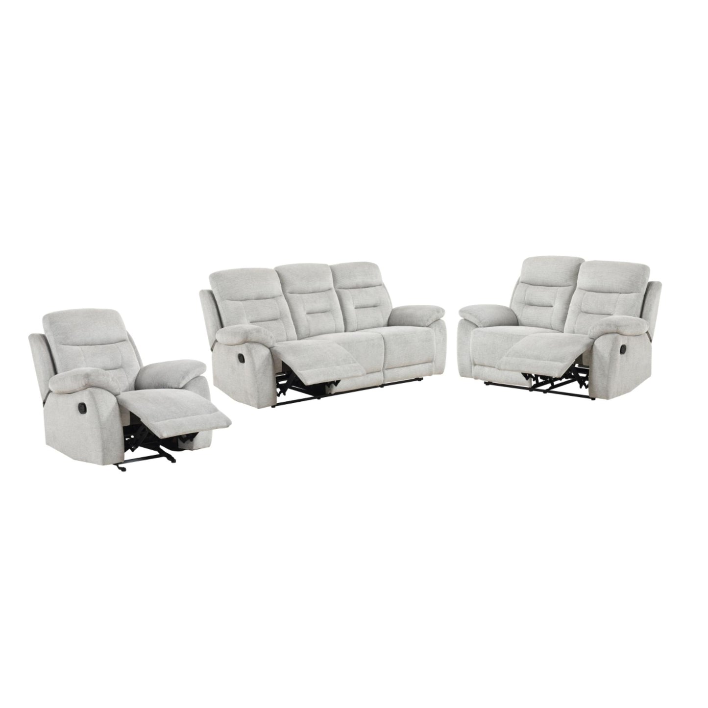 Perris Manual Recliner M9146 - Beige / Pewter