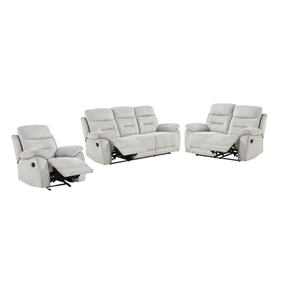 Perris Manual Recliner M9146 - Beige / Pewter