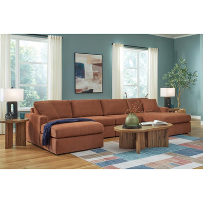 Modmax 4-Piece Modular Double Chaise Sectional - Ink / Oyster / Granite / Spice