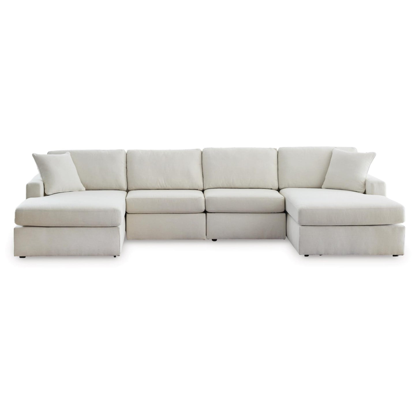 Modmax 4-Piece Modular Double Chaise Sectional - Ink / Oyster / Granite / Spice