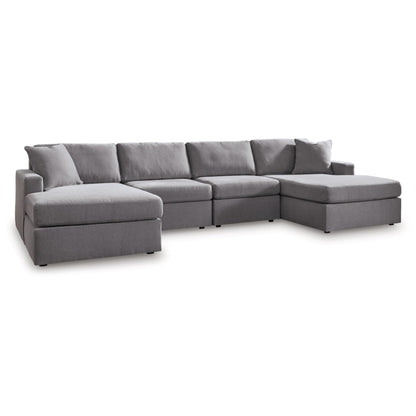 Modmax 4-Piece Modular Double Chaise Sectional - Ink / Oyster / Granite / Spice
