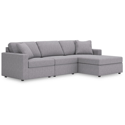 Modmax 3-Piece Modular Sectional with Chaise - Ink / Oyster / Granite / Spice