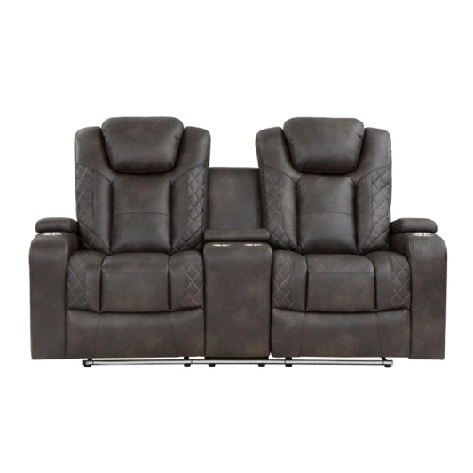 Tabor Dual Power Reclining Loveseat M9211 - Brownish Gray