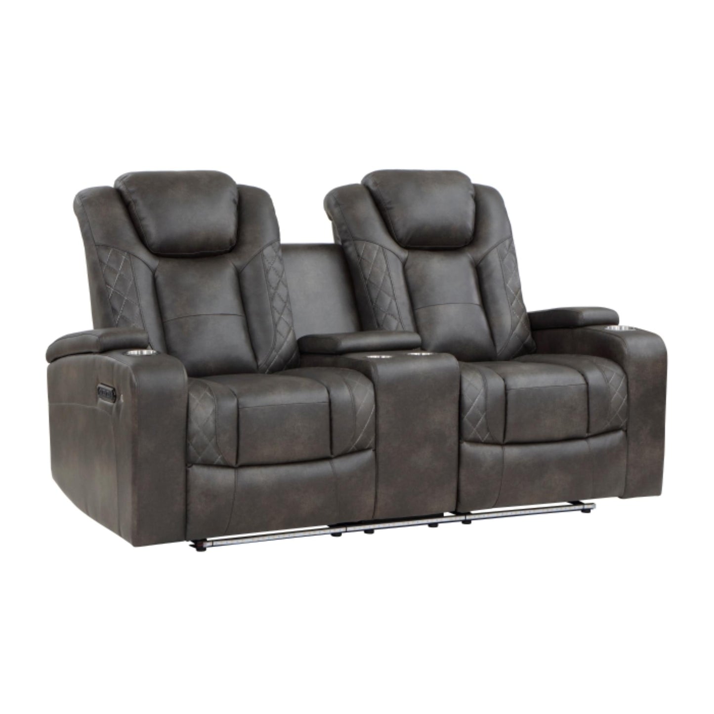 Tabor Dual Power Reclining Loveseat M9211 - Brownish Gray
