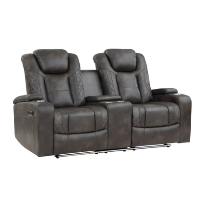Tabor Dual Power Reclining Loveseat M9211 - Brownish Gray