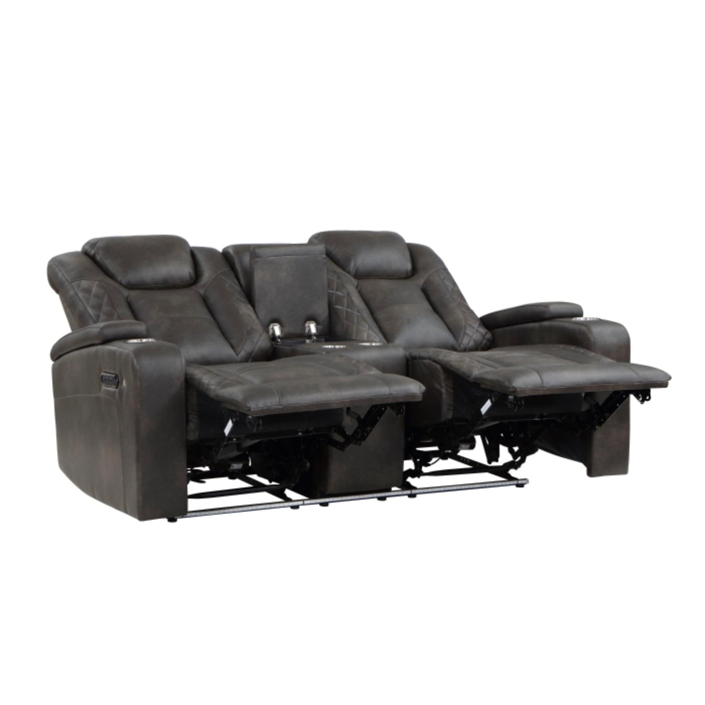 Tabor Dual Power Reclining Loveseat M9211 - Brownish Gray