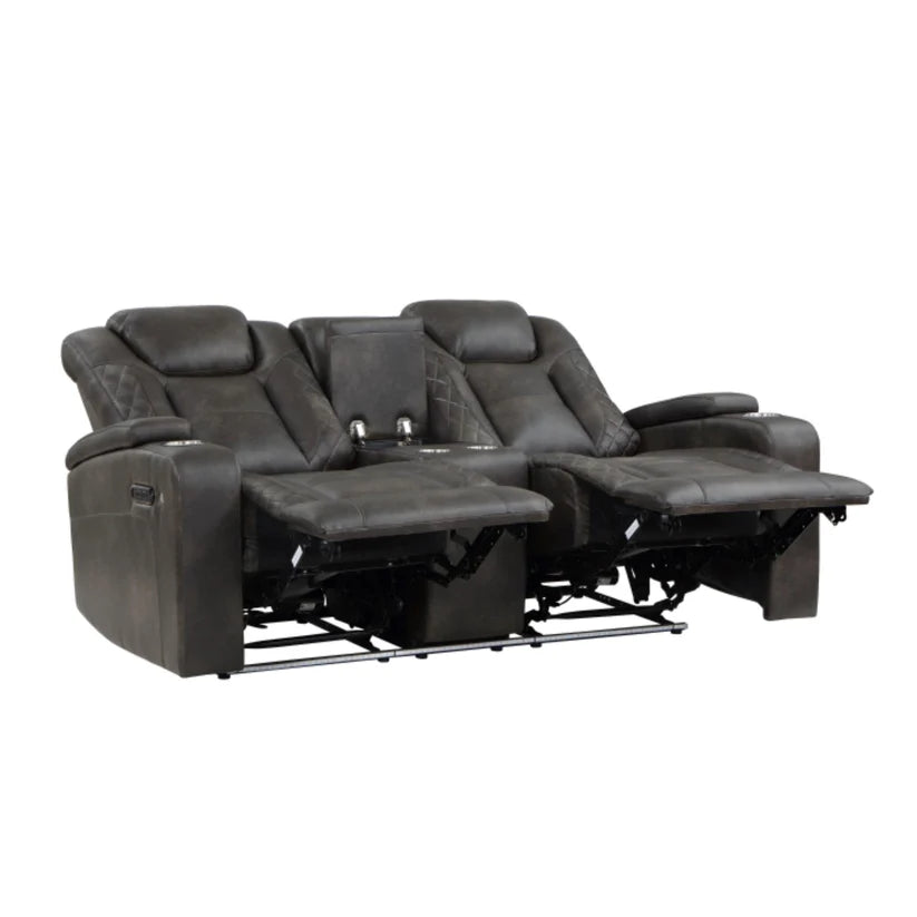 3pc Tabor Dual Power Recliner Set M9211 - Brownish Grey