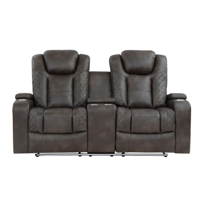 Tabor Dual Power Reclining Loveseat M9211 - Brownish Gray