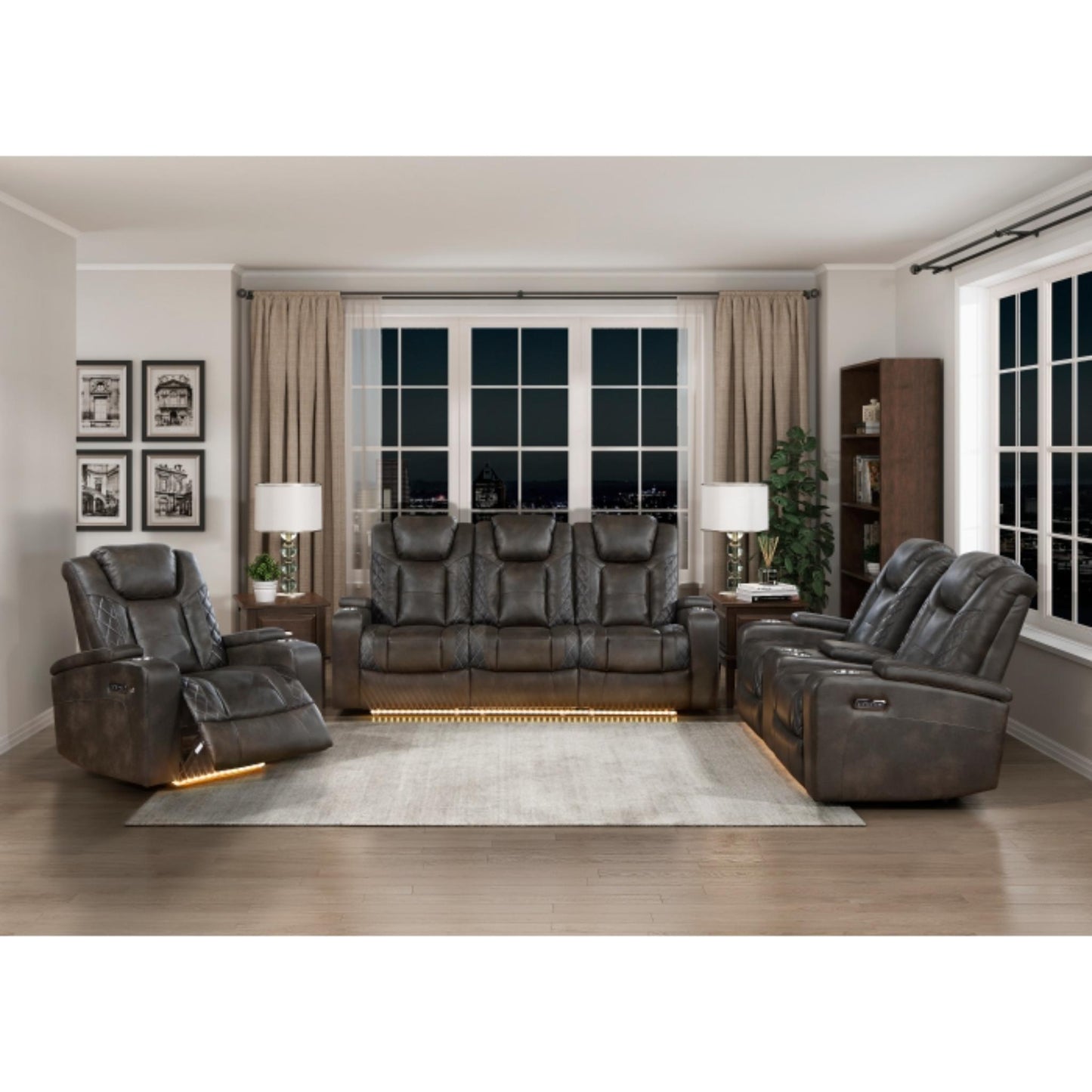 Tabor Dual Power Reclining Sofa M9211 - Brownish Gray