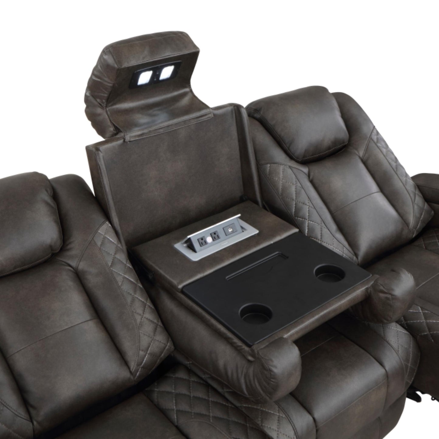 Tabor Dual Power Reclining Sofa M9211 - Brownish Gray