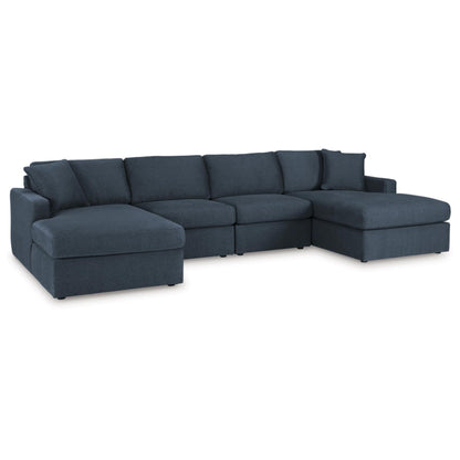 Modmax 4-Piece Modular Double Chaise Sectional - Ink / Oyster / Granite / Spice