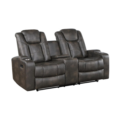 McBride Power Reclining Loveseat M9213 - Brown - Grey