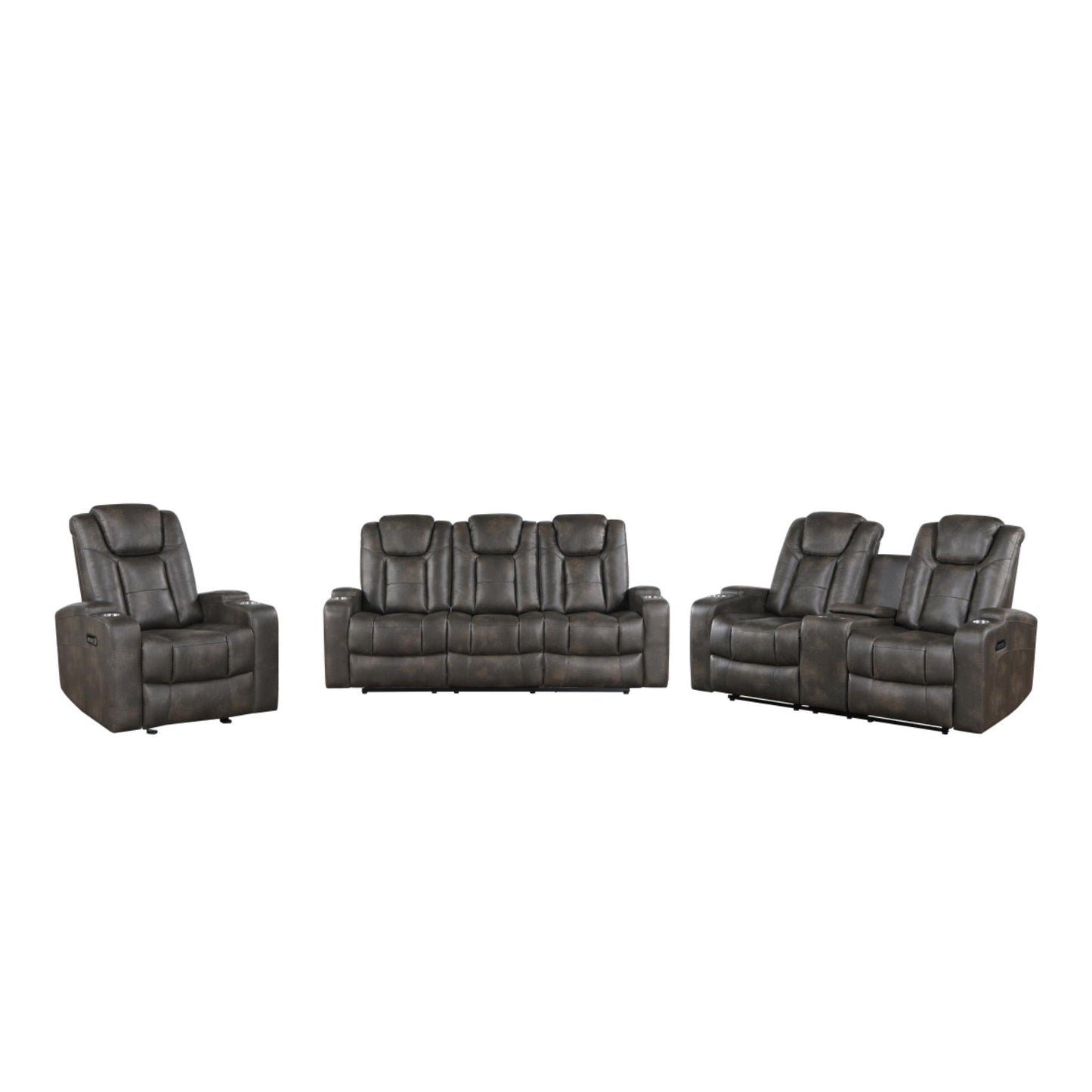 McBride Power Reclining Loveseat M9213 - Brown - Grey