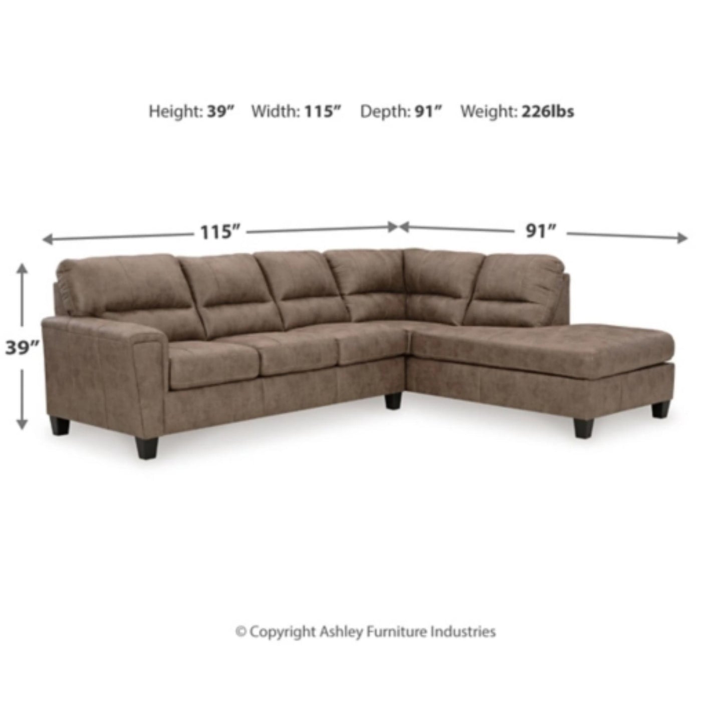 Navi Fossil 2-Piece Sectional Sofa Chaise