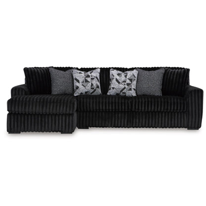 Midnight-Madness 2-Piece Sectional Sofa with Chaise - Chocolate / Onyx