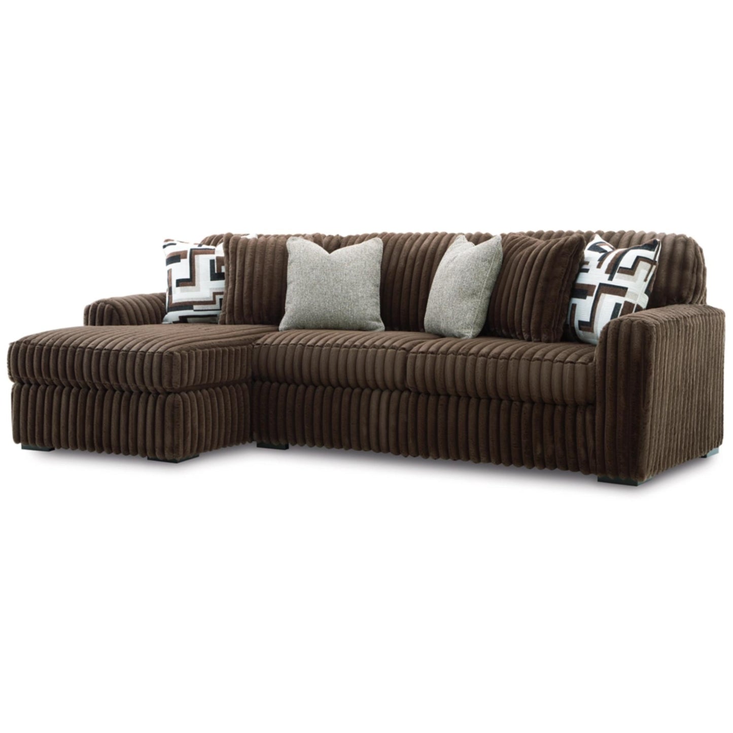 Midnight-Madness 2-Piece Sectional Sofa with Chaise - Chocolate / Onyx