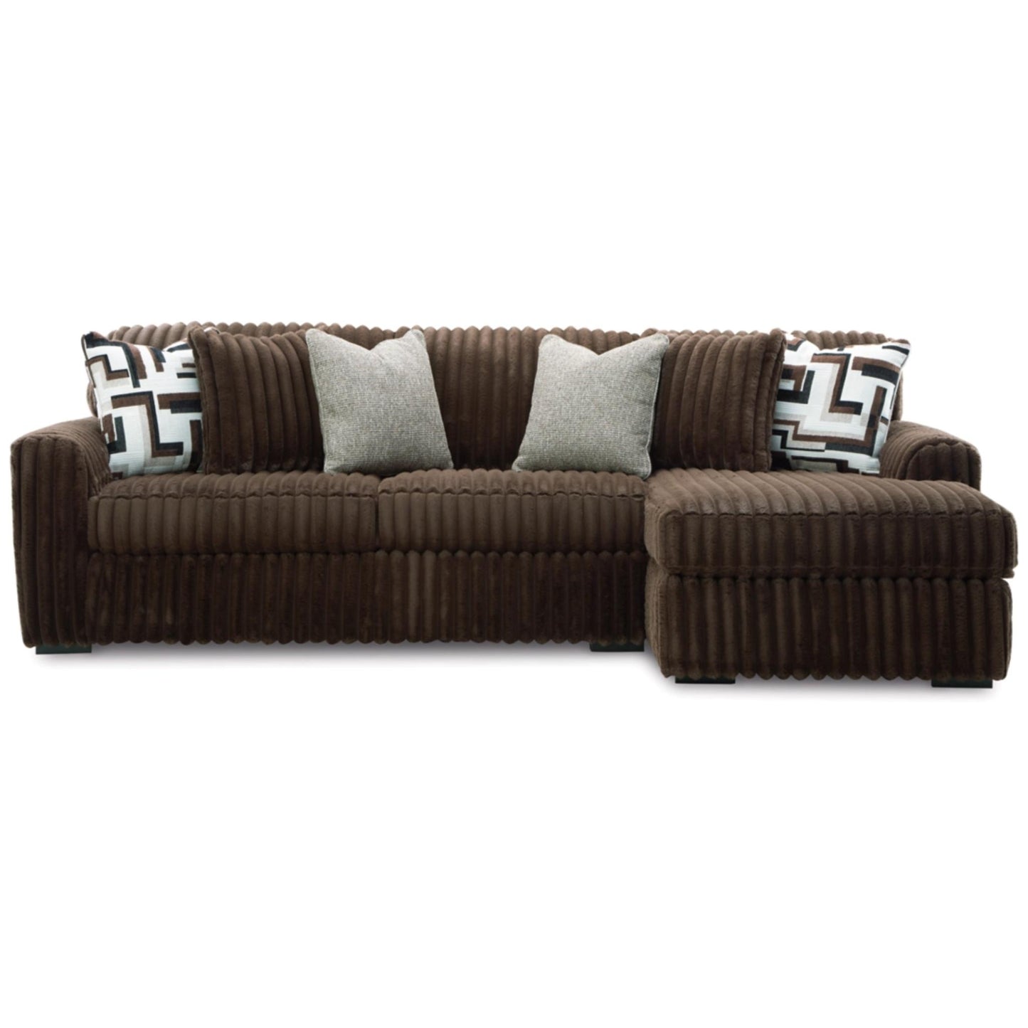 Midnight-Madness 2-Piece Sectional Sofa with Chaise - Chocolate / Onyx