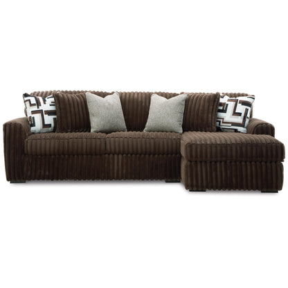 Midnight-Madness 2-Piece Sectional Sofa with Chaise - Chocolate / Onyx