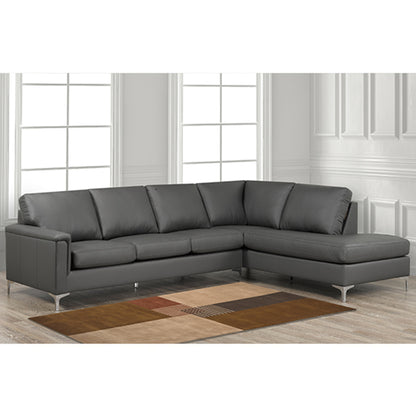 Florance Luxe 2-Piece Sectional 9814 - Ash / Charcoal / Blue / Wood