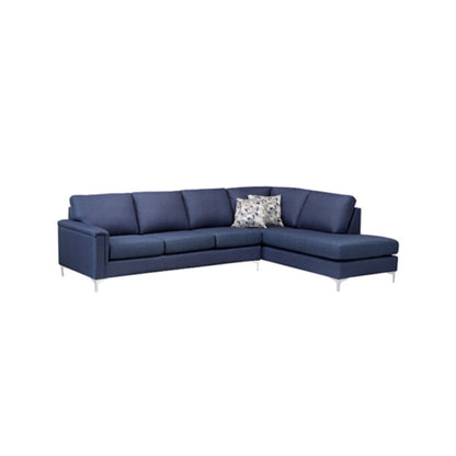 Florance Luxe 2-Piece Sectional 9814 - Ash / Charcoal / Blue / Wood
