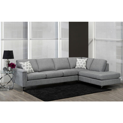 Florance Luxe 2-Piece Sectional 9814 - Ash / Charcoal / Blue / Wood