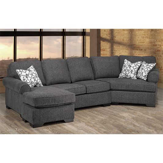 Clara 2-Piece Sectional 9907 - Charcoal