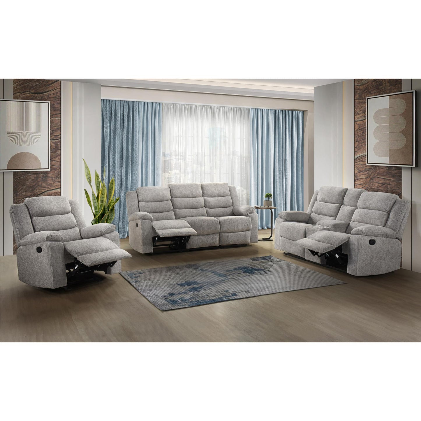 Tyrone Manual Recliner M99072 - Brown-Grey