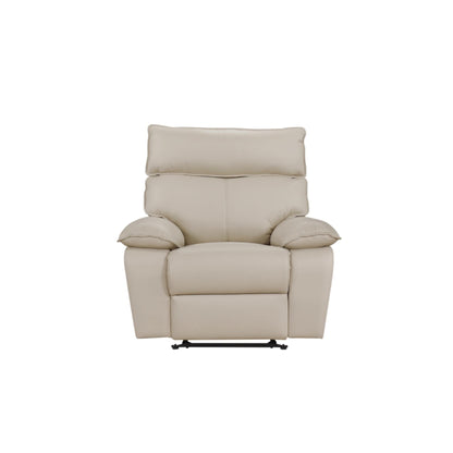 Kandra Manual Recliner M99087 (Genuine Leather) - Beige / Black