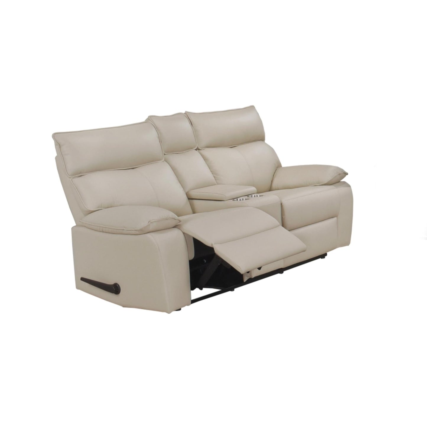 Kandra Manual Reclining loveseat M99087 (Genuine Leather)  - Beige / Black