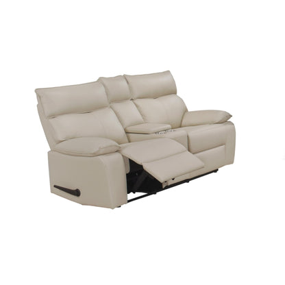 Kandra Manual Reclining loveseat M99087 (Genuine Leather)  - Beige / Black