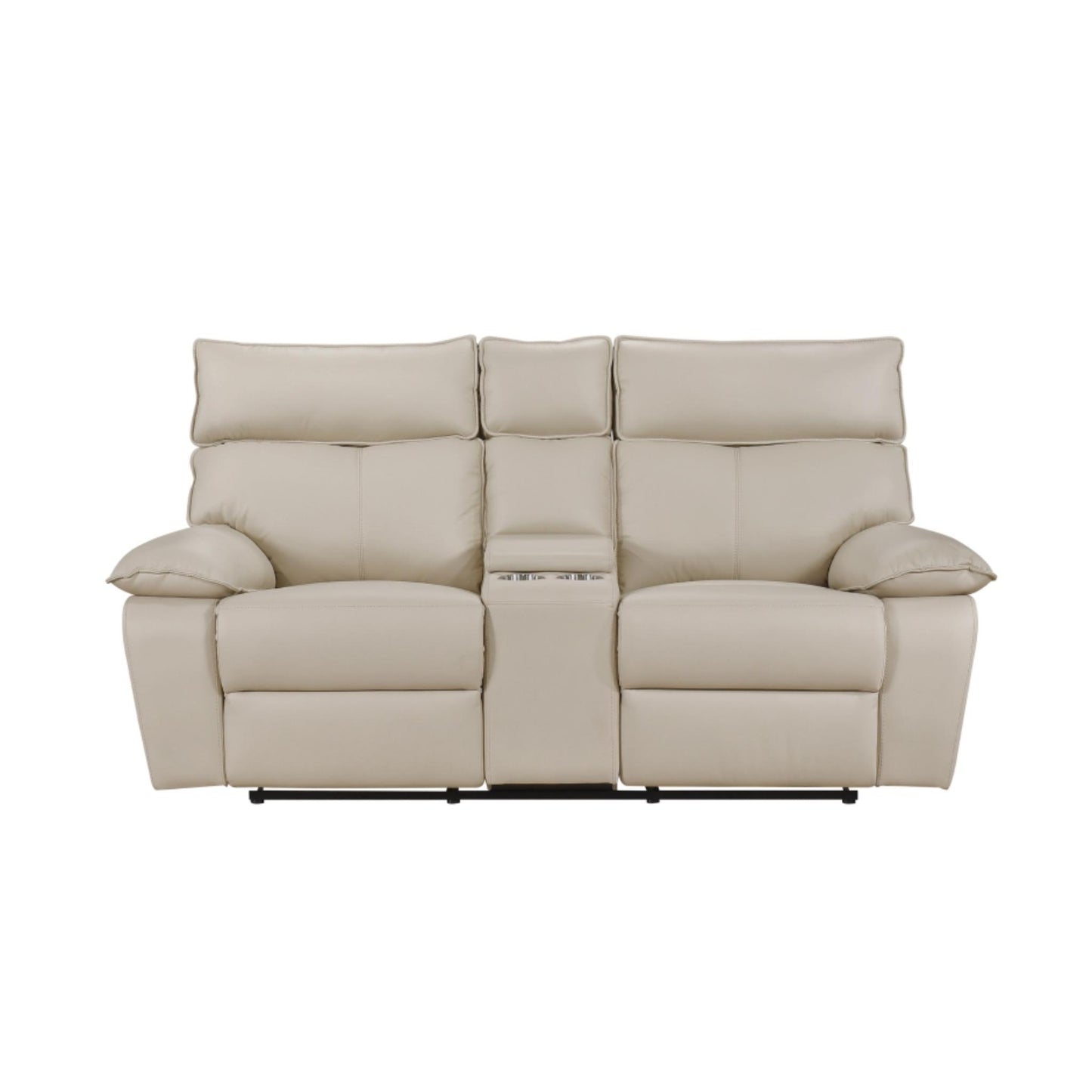 Kandra Manual Reclining loveseat M99087 (Genuine Leather)  - Beige / Black