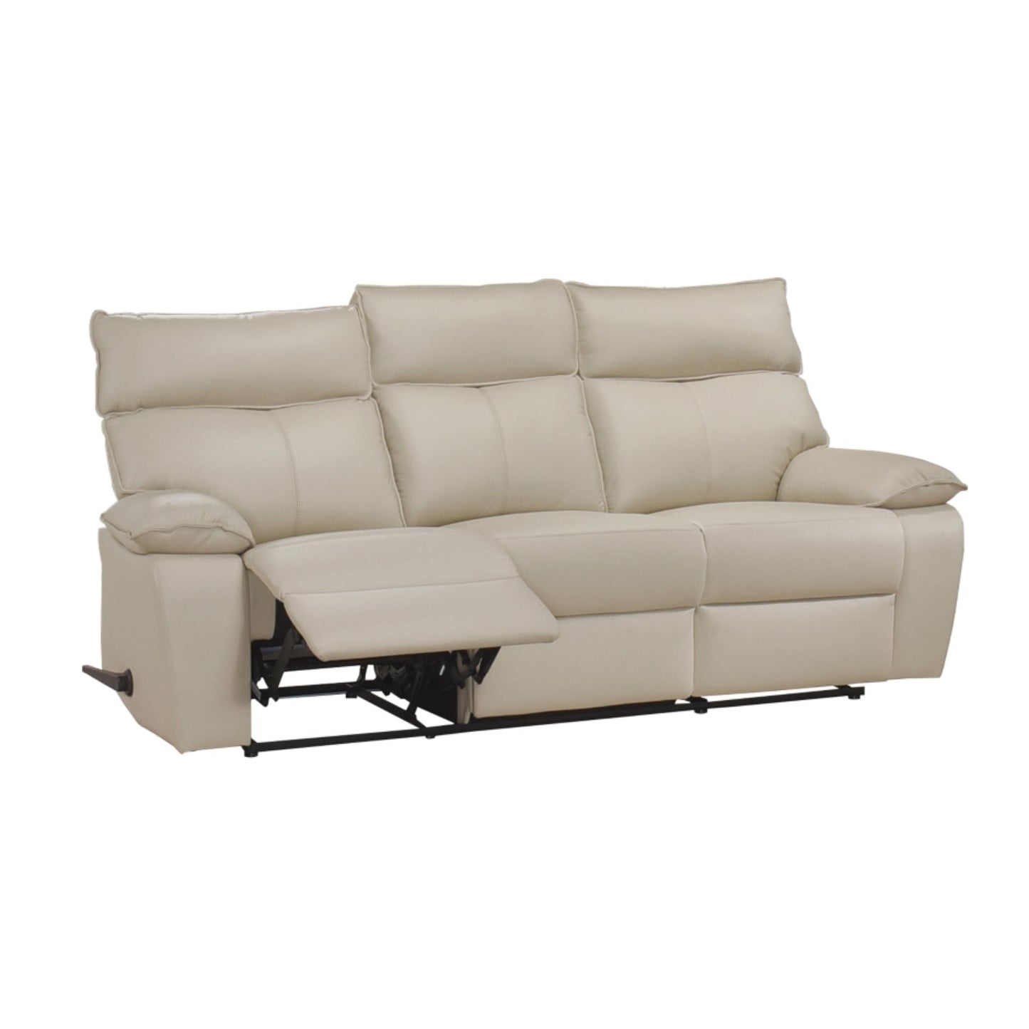 Kandra Manual Reclining Sofa M99087 (Genuine Leather)  - Beige / Black