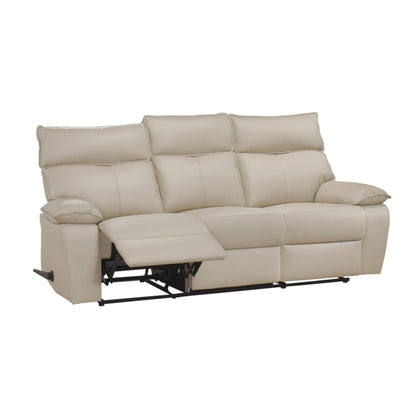 Kandra Manual Reclining Sofa M99087 (Genuine Leather)  - Beige / Black